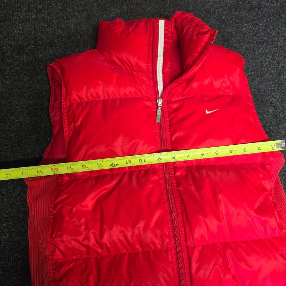 Nike Puffer Vest Red Quilted Full Zip Sleeveless Jacket Girls Large 12-14